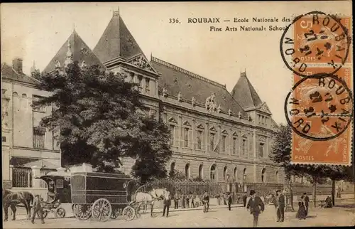 Ak Roubaix Nord, Le Musee, Ecole Nationale des Arts, Fine Arts National School