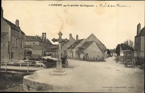 Ak Corbigny Nièvre, Le quartier des Capucins