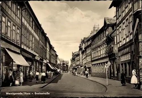 Ak Wernigerode am Harz, Breitestraße, Geschäfte