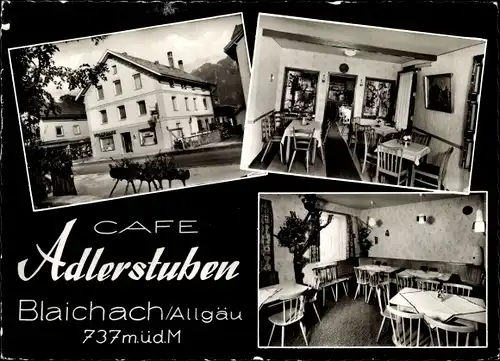 Ak Blaichach im Allgäu, Cafe Adlerstuben, Hauptstraße 27, Innen und Außen