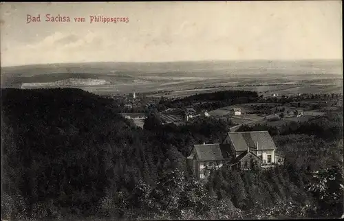 Ak Bad Sachsa im Harz, Blick auf den Ort vom Philippsgruß