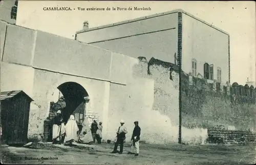 Ak Casablanca Marokko, Vue exterieure de la Porte de Marakech