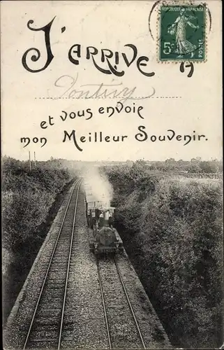 Ak Französische Eisenbahn, Ankunft des Zuges