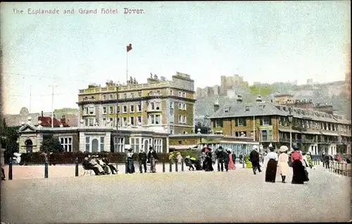 Ak Dover Kent England, The Esplanade, Grand Hotel