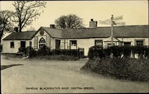 Ak Gretna Green Schottland, Famous Blacksmiths Shop