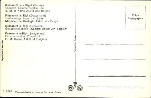 Ak Küssnacht Kanton Schwyz, Gedächtniskapelle Königin Astrid von Belgien