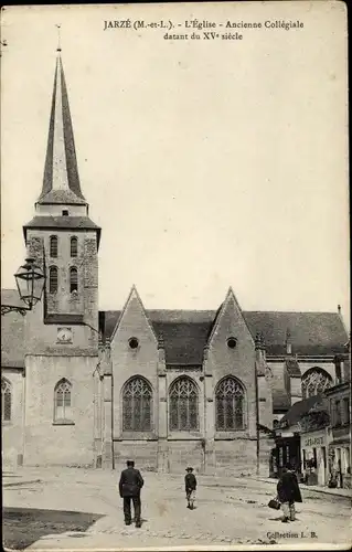 Ak Jarze Maine et Loire, L'Eglise, Ancienne Collegiale