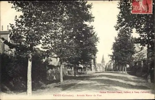 Ak Vassy Calvados, Arrivee Route de Vire