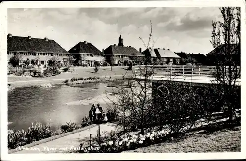 Ak Hilversum Nordholland, Vijver met Kastanjelaan