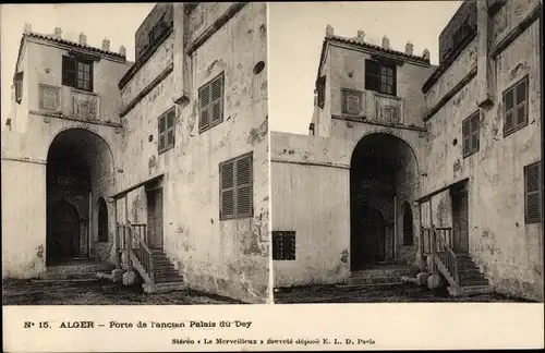 Stereo Ak Algier Alger Algerien, Porte de l'ancien Palais du Bey