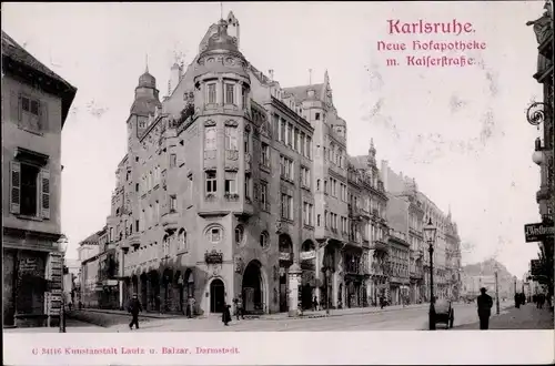 Ak Karlsruhe in Baden Württemberg, Neue Hofapotheke, Kaiserstraße