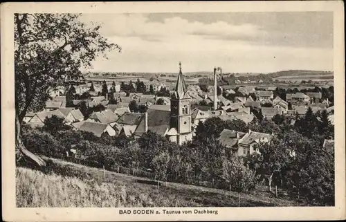 Ak Bad Soden am Taunus Hessen, Gesamtansicht vom Dachberg