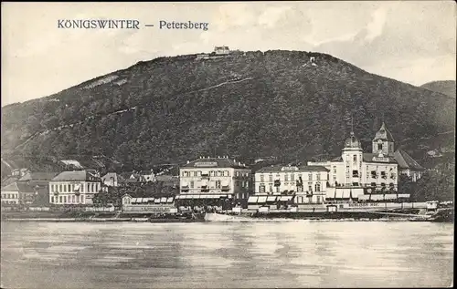 Ak Königswinter am Rhein, Petersberg, Rheinpartie