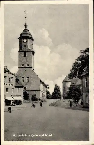 Ak Nossen in Sachsen, Kirche, Schloss