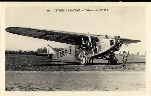 Ak Istres Bouches-du-Rhône, Avion, Trimoteur SPCA