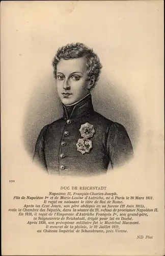 Künstler Ak Napoleon II., Duc de Reichstadt