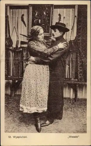 Ak Marysia und Widmo aus Drama Wesele, Stanisław Wyspiański