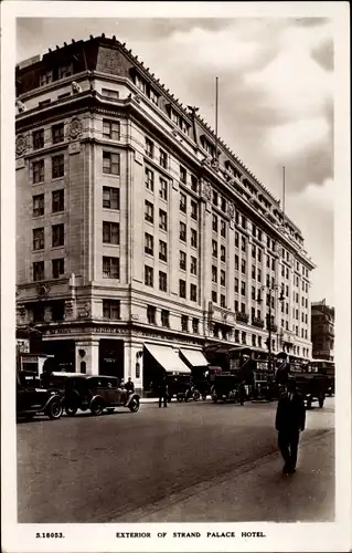 Ak London City England, Exterior of Strand Palace Hotel