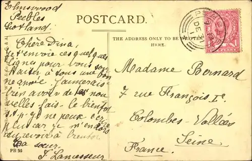 Passepartout Ak Peebles Schottland, View from above Neidpath