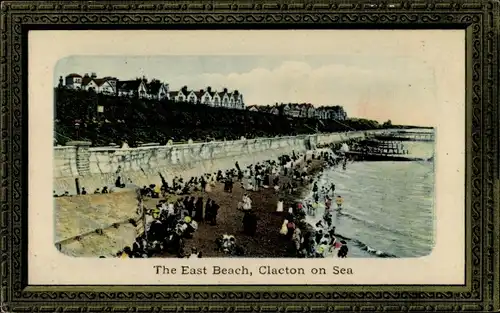 Passepartout Präge Ak Clacton on Sea Essex England, The East Beach