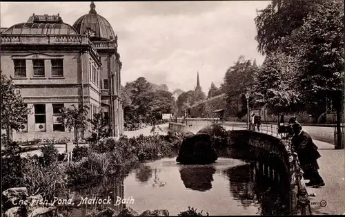 Ak Matlock Bath Derbyshire England, The Fish Pond