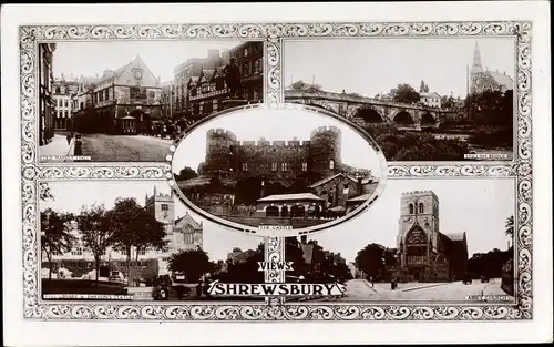 Passepartout Ak Shrewsbury West Midlands England, Abbey Church, The Castle