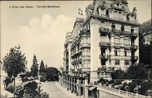 Ak Territet Montreux Kt Waadt, L'Hôtel des Alpes