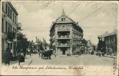 Ak Hamburg Wandsbek, Ecke Kampstraße und Lübeckerstraße