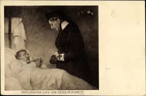 Künstler Ak Großherzogin Luise von Baden im Lazarett