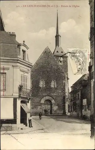 Ak Le Lion d'Angers Maine et Loire, Entree de l'Eglise