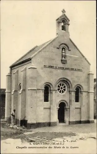 Ak Gonnord Maine-et-Loire, Chapelel commemorative des Morts de la Guerre