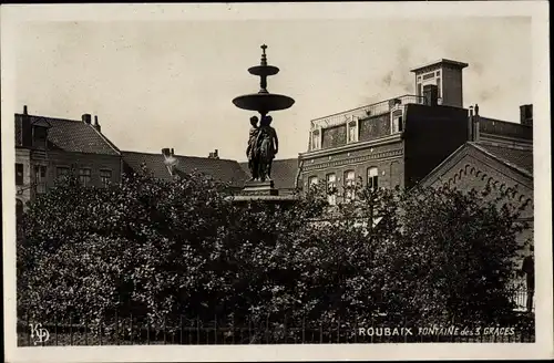 Ak Roubaix Nord, Fontaine des 3 Graces