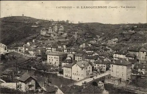 Ak Laroquebrou Cantal, Vue generale