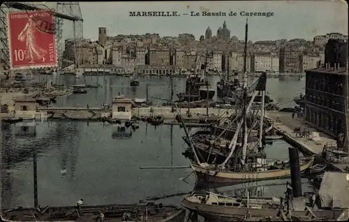 Ak Marseille Bouches du Rhône, Le Bassin de Carenage
