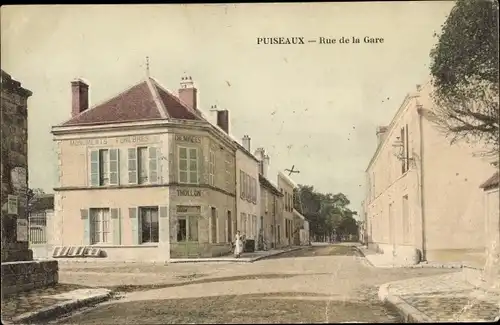 Ak Puiseaux Loiret, Rue de la Gare