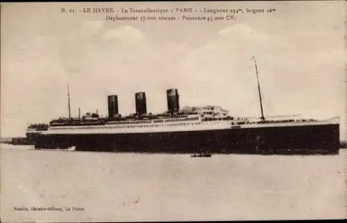 Ak Le Havre Seine Maritime, Le Transatlantique Paris, CGT