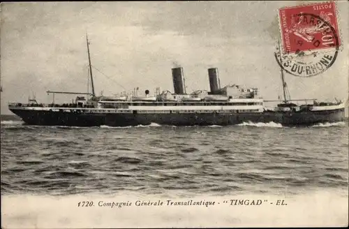 Ak Dampfschiff Timgad, French Line