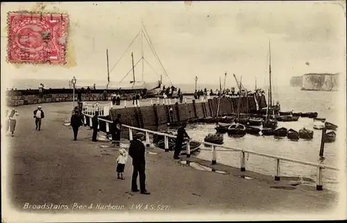 Ak Broadstairs Kent, Pier, Harbour