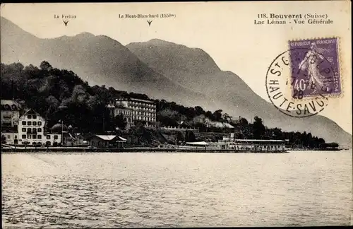 Ak Le Bouveret Kanton Wallis, Lac Léman, Vue Générale, Salondampfer