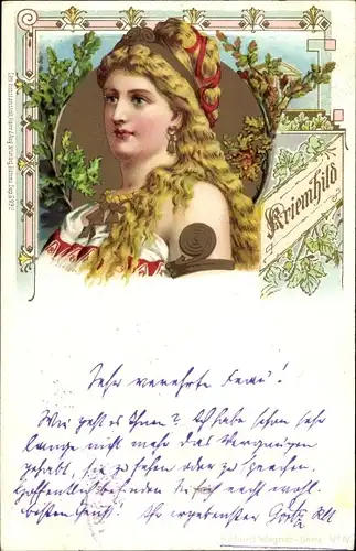 Künstler Litho Richard Wagner Serie IV, Kriemhild, Nibelungensage