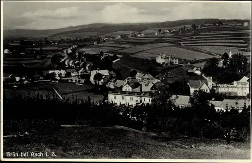 Ak Doubrava Grün Aš Asch Region Karlsbad, Totalansicht der Ortschaft