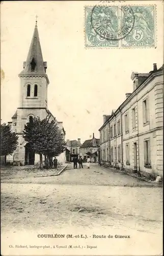 Ak Courleon Maine et Loire, Route de Gizeux