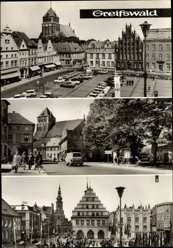 Ak Hansestadt Greifswald, Platz der Freundschaft, Straße der Freundschaft, Rathaus