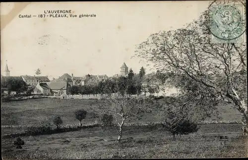 Ak Pleaux Cantal, Vue generale