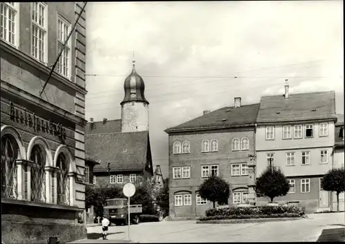 Ak Eisfeld in Thüringen, Platz des Friedens, LKW