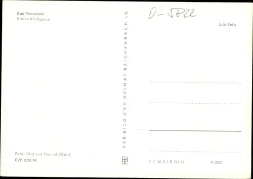 Ak Bad Tennstedt in Thüringen, Kleine Kirchgasse