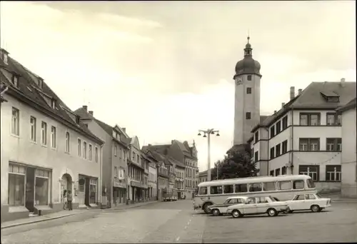 Ak Weida in Thüringen, Markt mit Rathaus