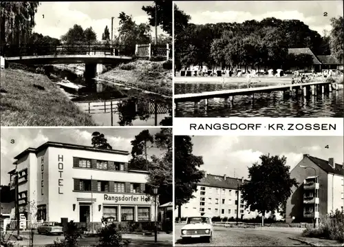 Ak Rangsdorf in Brandenburg, Klein Venedig, Strandbad, Hotel Rangsdorfer Hof