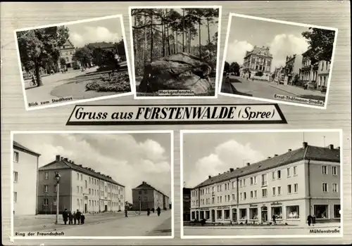 Ak Fürstenwalde an der Spree, Markgrafenstein, Blick zum Stadthaus, Ring der Freundschaft