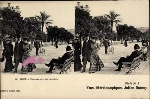 Stereo Ak Nice Nizza Alpes Maritimes, Promenade des Anglais